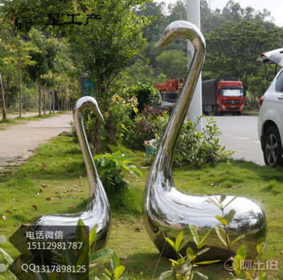【鏡面不銹鋼&ldquo;鵝&rdquo;雕塑仿真動物雕塑作為景觀小品題材隨處可見(實拍大圖)】 - 產品庫